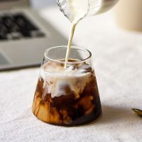 日式富士山玻璃杯耐热玻璃水ins冰咖啡杯冷饮水杯威士忌酒杯