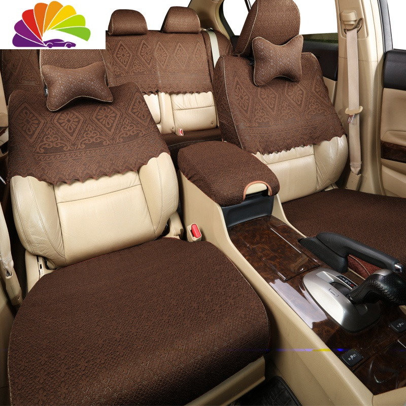 舒适主义汽车坐垫四季通用半包蕾丝坐套定做专车专用座椅套半截布艺