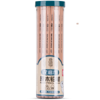 得力(deli)原木桶装三角杆 学生写字铅笔2B六角杆素描绘画笔 30支三角杆2B桶装 s944