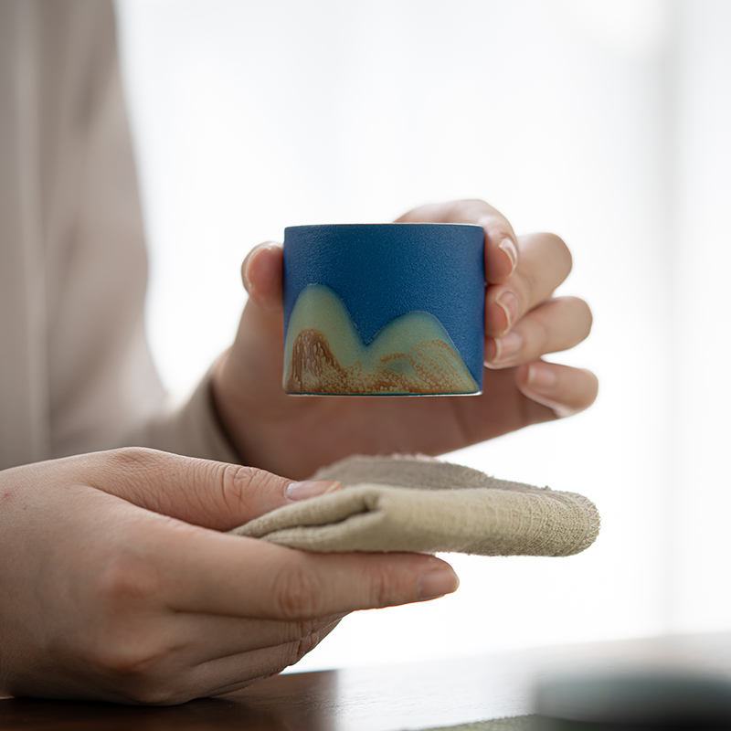 苏氏陶瓷(SUSHI CERAMICS)手绘釉画彩千里江山六色杯