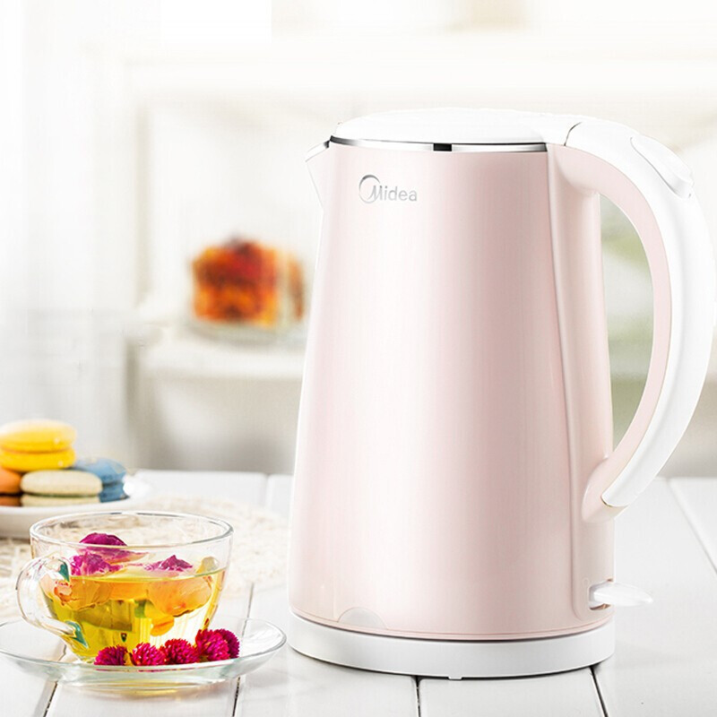 美的(Midea)电水壶304不锈钢电热水壶养生壶1.7L容量双层防烫烧水壶 [WHJ1705b]