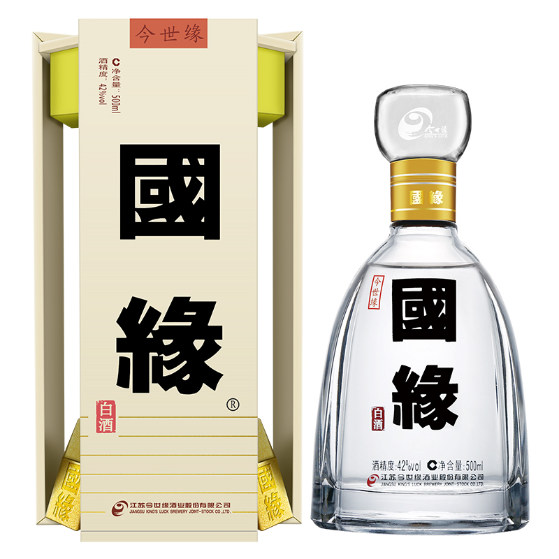 今世缘 国缘四开 42度 500ml 单瓶 浓香型 白酒