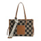 棋盘菱格单肩包新款2022秋冬托特包时尚腋下大包休闲大容量手提