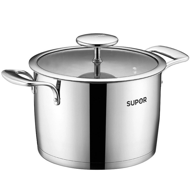 苏泊尔/SUPOR 雅致304不锈钢汤锅ST20V1加厚复底电磁炉燃气适用 高雅时尚2升
