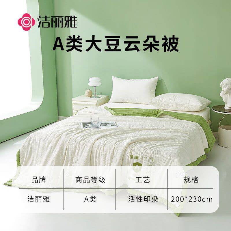 洁丽雅(grace)CP2262柠檬青200*230cm 大豆纤维可机洗夏被单人空调被子被芯夏凉被图片