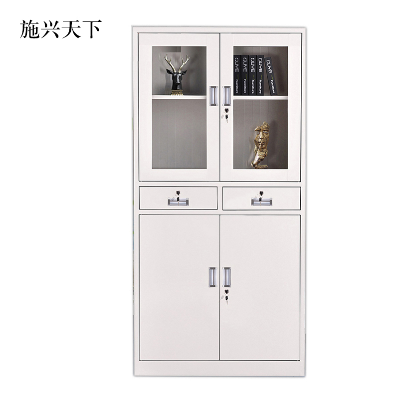 施兴天下钢制文件柜档案柜财务凭证柜带锁储物柜铁皮柜书柜中二斗文件柜