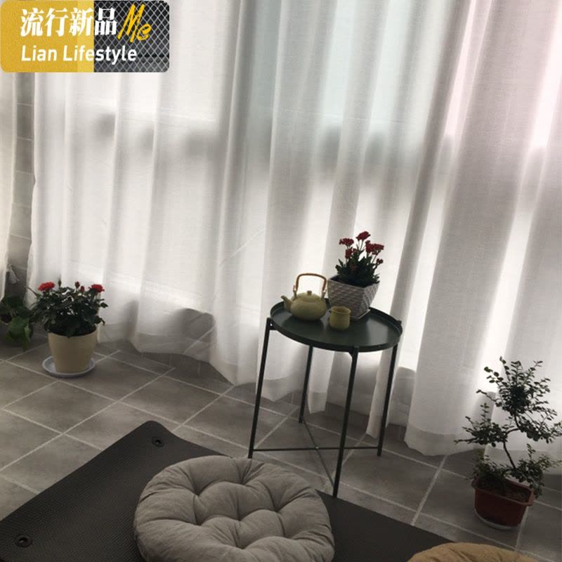 透光不透人窗纱简约现代加厚白色沙客厅隔断阳台遮光窗帘纱白纱帘 三维工匠图片