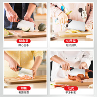 泊尔(SUPOR)砧板乌檀木加厚菜板实木案板面板擀面板W362625AB1+尖锋系列170mm果蔬刀KE170BA1