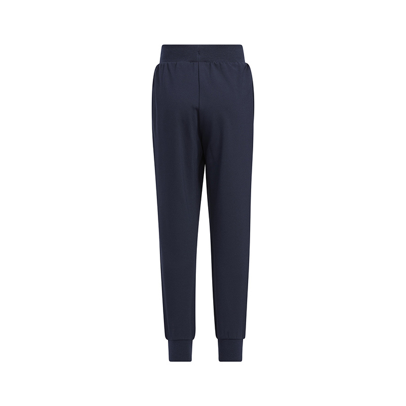adidas 童装 纯色Logo印花休闲运动裤 男童 藏青色 HM5210