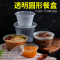一次性餐盒圆形打包盒长方形外卖饭盒加厚食品级塑料汤碗筷具带盖