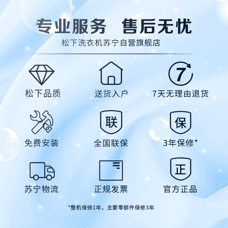 松下(Panasonic) XQG80-NHEBL 8KG 全自动家用滚筒变频 节能静音 洗脱一体滚筒洗衣机(白色)高清大图