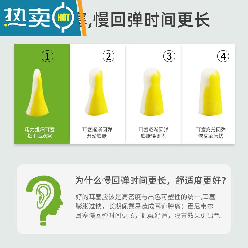 显彩隔音耳塞女士小号防吵降噪睡眠用学习带线睡觉降音 30副+送3个耳塞盒(带线) S高清大图