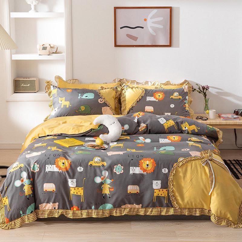 家柏饰(CORATED)公主风四件套床单被套三件套单双人床上套件少女心蝴蝶结床上用品图片