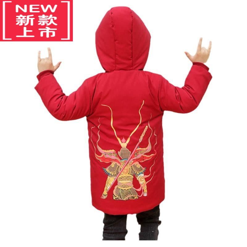 可莉允男童冬季中长款红色棉袄中国风唐装汉服6新年拜年服7儿童加厚棉服图片