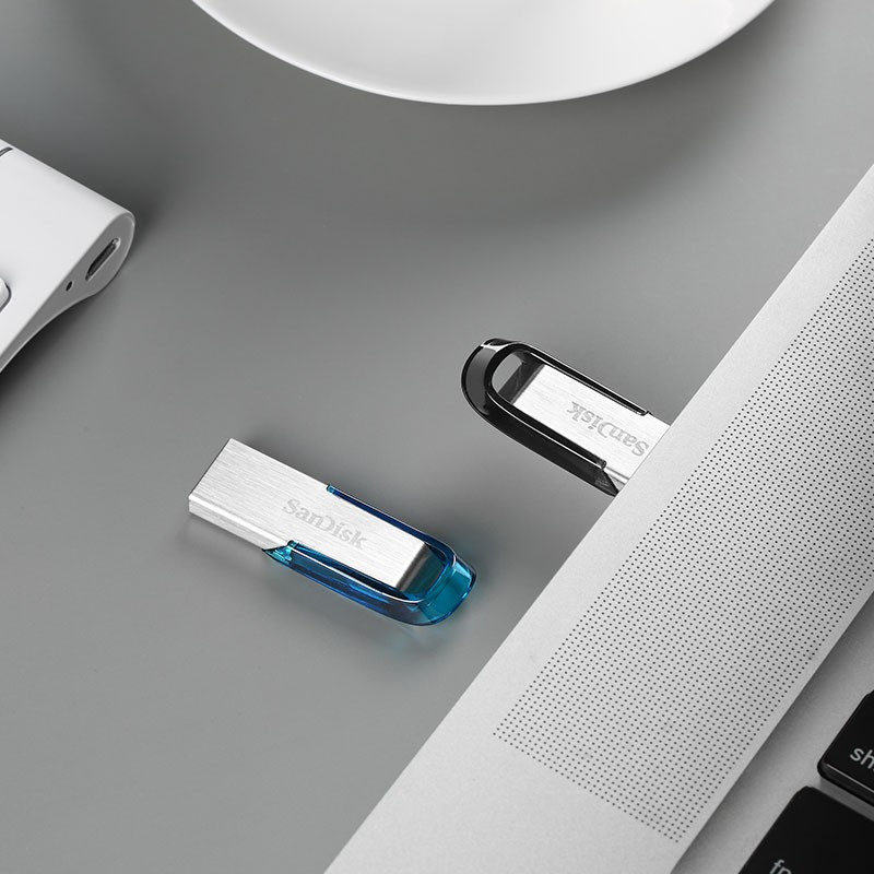 闪迪SanDisk酷铄(CZ73) 32GB金属车载U盘USB3.0高速防水商务加密优盘 闪存盘银色
