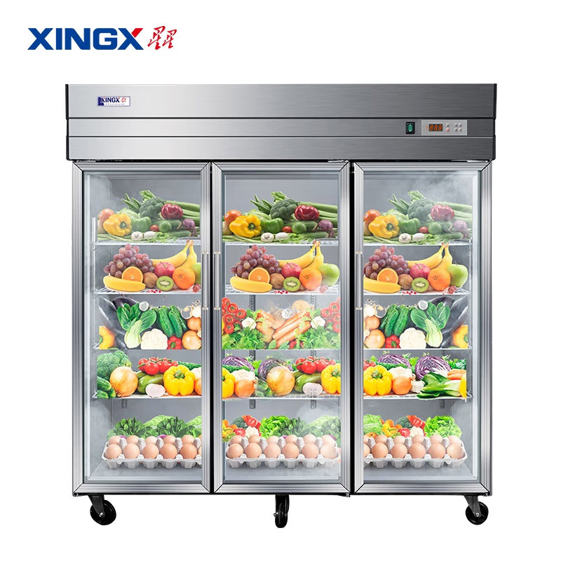 星星(XINGX)1229升商用三门厨房冰箱 全冷藏玻璃门展示冰柜 啤酒饮料鲜花保鲜柜BC-1300E