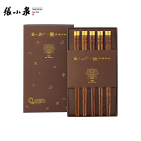 张小泉良箸鸡翅木筷子五双5双装家庭套装实木质无漆无蜡厨房木筷