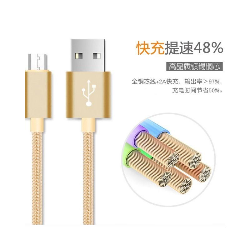 2a充电器头手机通用数据线vivo安卓op红米手机快充电线直充插头|极光银[快充线]只有线 2米