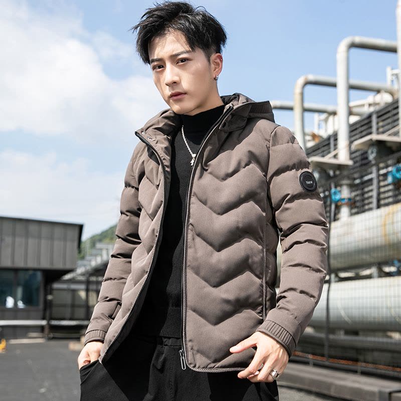 YUANSU2020新款男士棉衣短款连帽冬衣棉服外套冬季袄子冬装棉袄帅气衣服棉衣图片