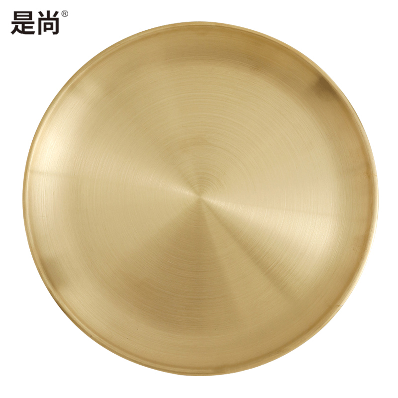 是尚 不锈钢圆盘子 厚平盘 菜碟