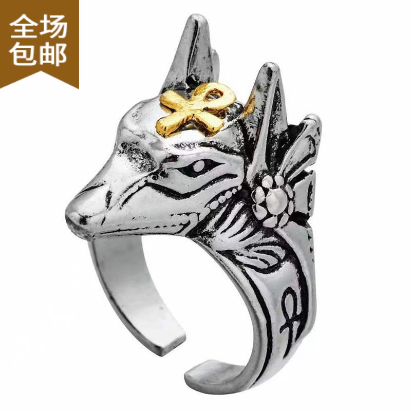 chunmi暗器男女自卫狼头阿努比死戒指指环户外用品装备情侣配饰品