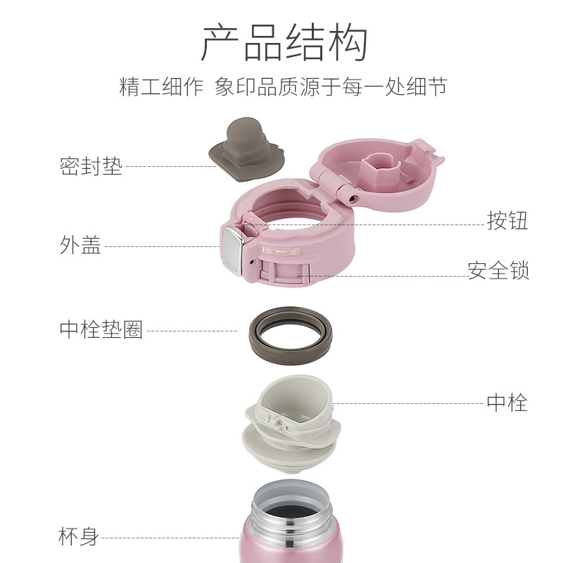 象印(ZO JIRUSHI)保温杯SM-SZ36 进口304不锈钢保温杯 女士男士真空车载杯子高档便携弹盖杯360ml