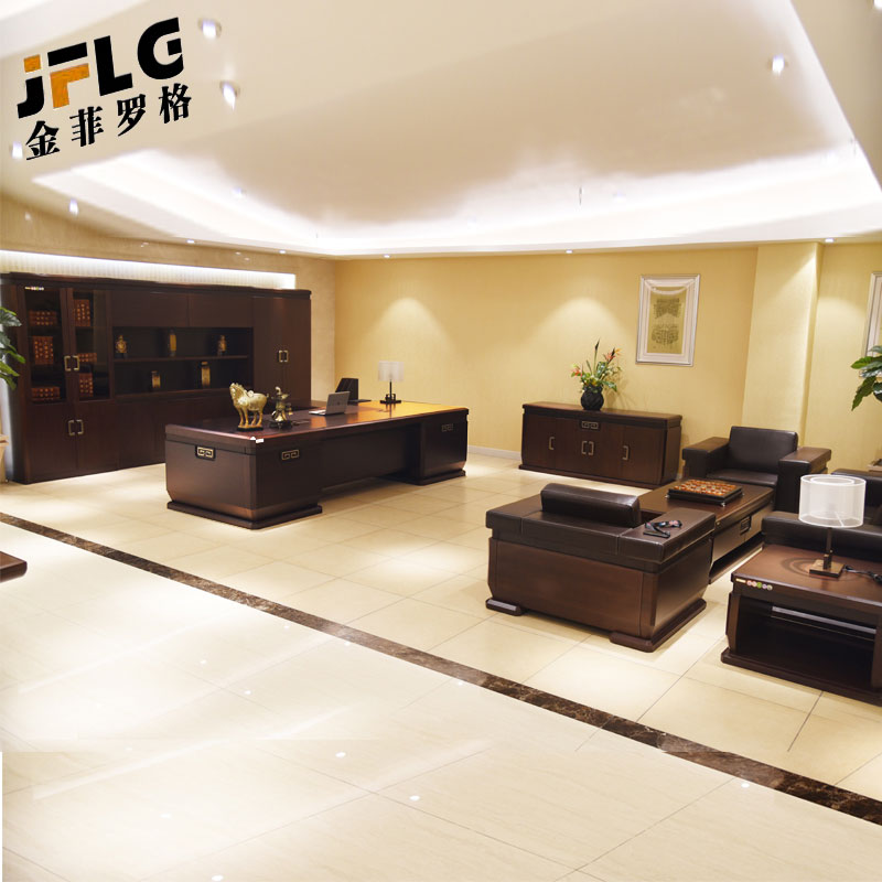 金菲罗格办公沙发总经理会客牛皮沙发高清大图