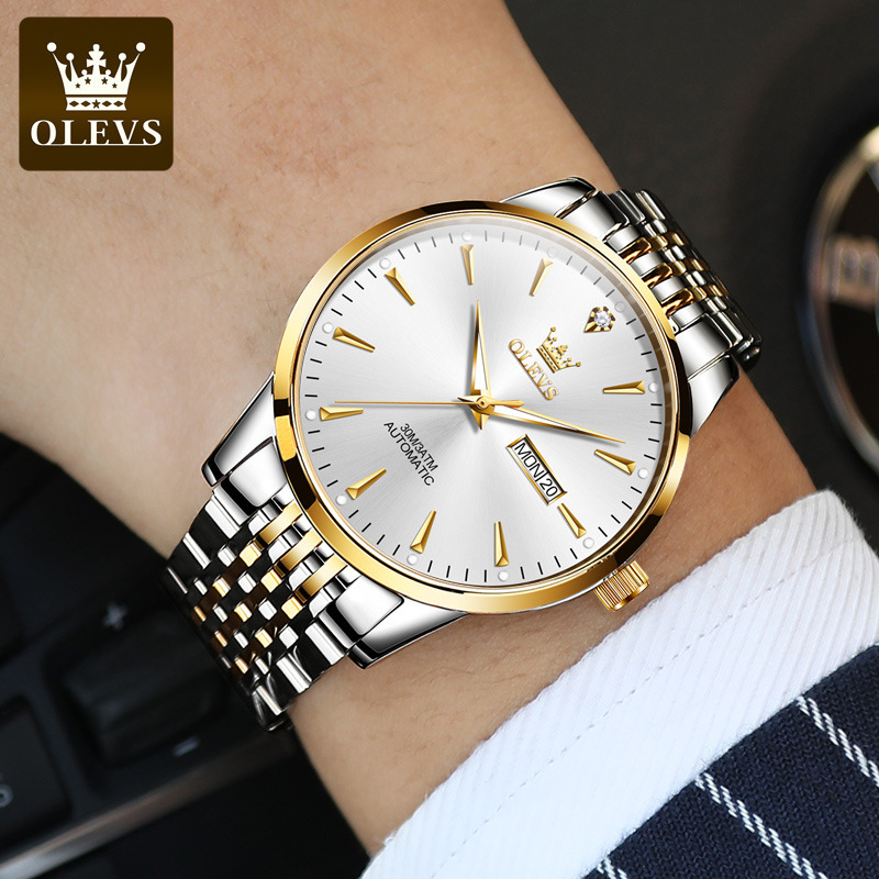 新款瑞士欧利时(olevs)手表男士商务全自动机械表明星代言防水手表