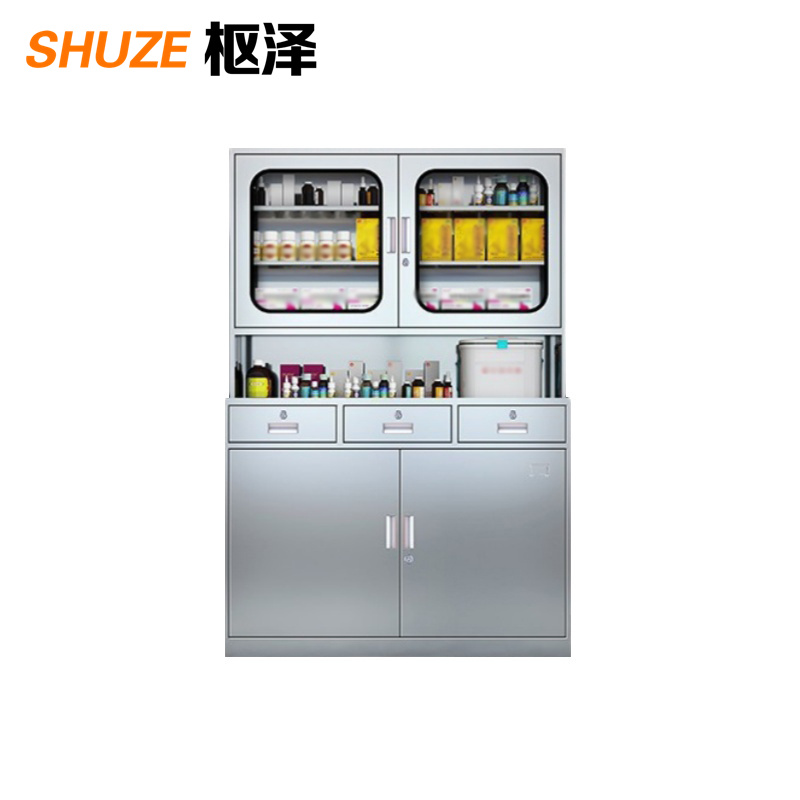 枢泽 不锈钢柜子 三斗四门 台高清大图