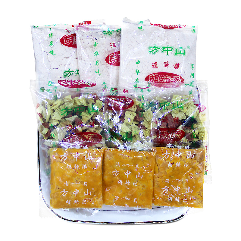 方中山胡辣汤 河南特产逍遥胡辣汤料 六口味组合装麻辣微辣木耳牛肉味