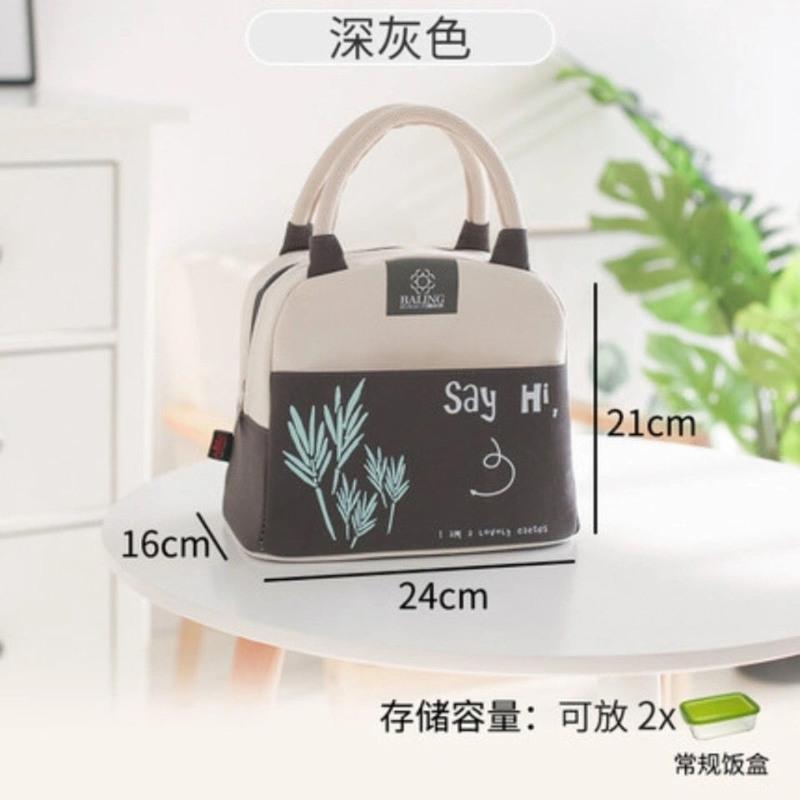 粉色 韩式卡通手提饭盒袋加厚帆布铝箔保温袋便当包学生上班带饭午餐袋