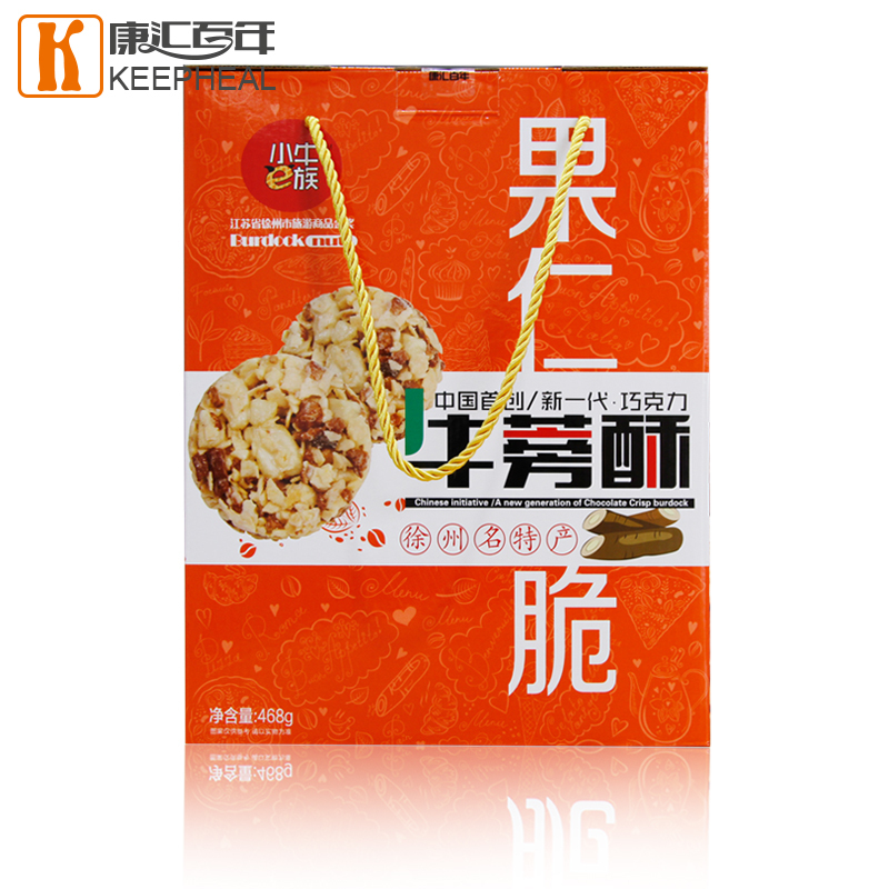 康汇百年小牛e族果仁脆巧克力牛蒡酥燕麦酥健康饼干营养代餐礼盒468g