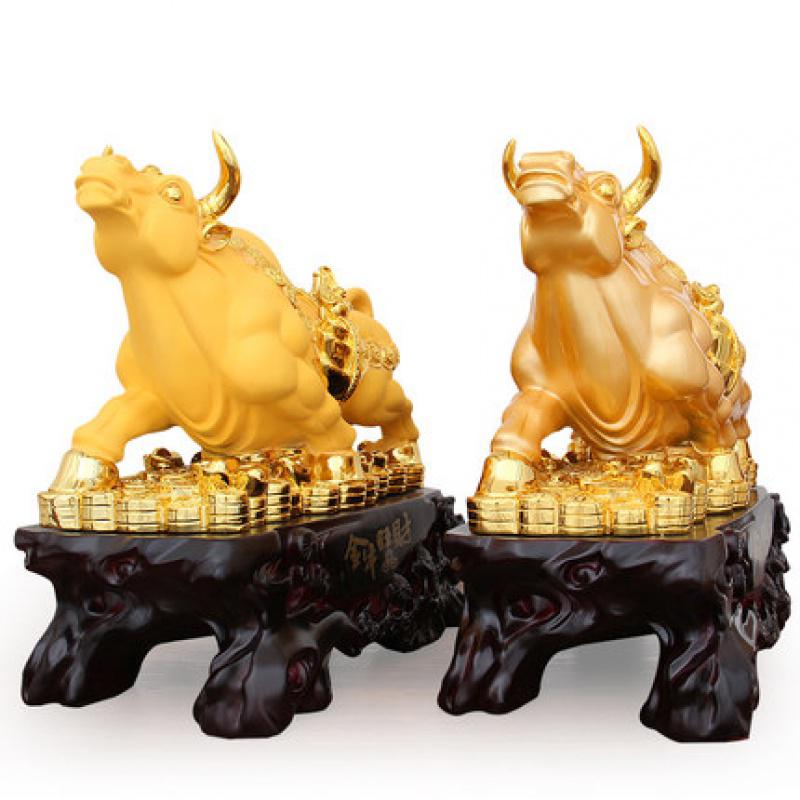 美帮汇金牛摆件客厅办公室桌面树脂工艺品公司店铺开业商务礼品高清大图