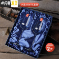 三维工匠家用水晶红酒杯套装2个玻璃葡萄酒具高脚杯创意礼盒装一对礼品袋 水晶430款2个（蓝色礼盒装）送礼袋