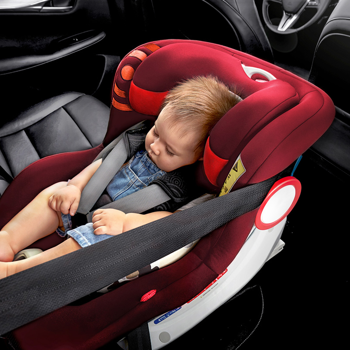 savile猫头鹰儿童安全座椅0-4岁麦格汽车用婴儿宝宝硬isofix接口 火龙