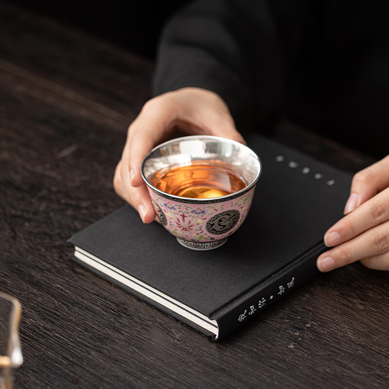 苏氏陶瓷(SUSHI CERAMICS) 宝相花主人杯粉色 珐琅彩茶杯 110ml (单位:个)高清大图