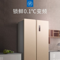美菱(MeiLing)563升 对开门双开门 变频风冷无霜纤薄节能wif智控嵌入式家用电冰箱 香槟金