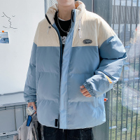 灯芯绒拼接立领棉衣男士春秋冬季情侣装潮牌宽松大码休闲棉袄外套