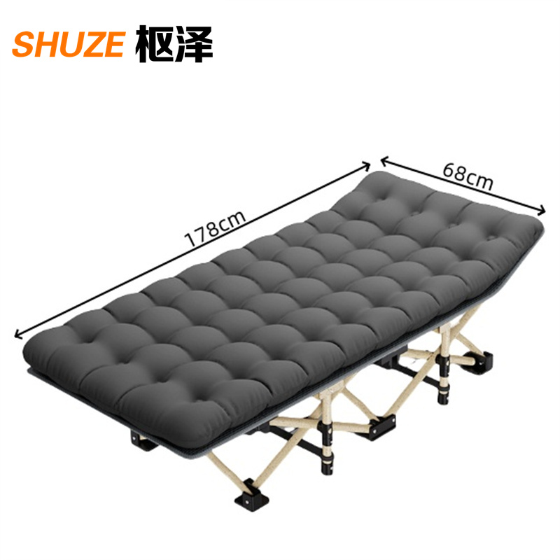 枢泽 折叠收纳床 178cm圆管灰色+珍珠棉垫 张