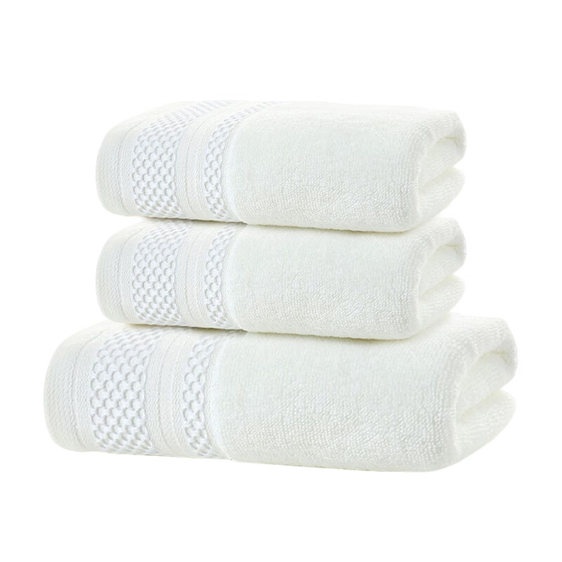 安居先森五星级酒店长绒棉两条毛巾一条浴巾礼盒 一往情深 白(盒) 白色