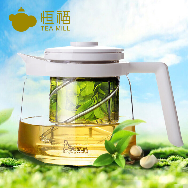 恒福 TEA MiLL 得意壶 飘逸杯飘逸壶玻璃壶茶壶茶具 花茶壶旋转式过滤茶渣 (单壶不包括杯子)高清大图