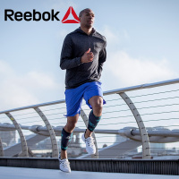锐步Reebok运动腿套男压缩保护套保暖护小腿套一对装