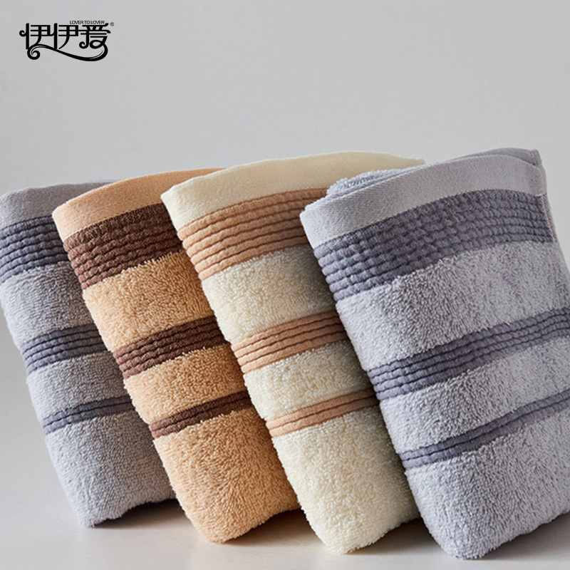 伊伊爱 YBH25258 单纱绅士毛巾 米黄高清大图