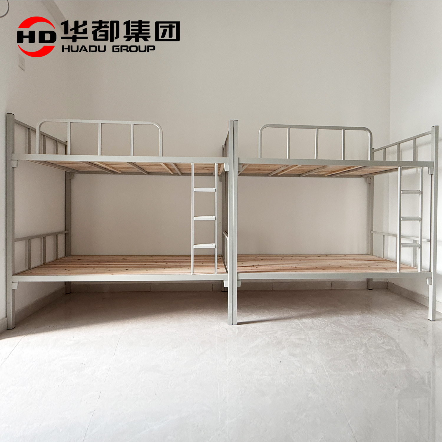 华都HDB-34 钢木双层床华都高低床双层床上下铺床下柜钢制铁床架子床宿舍公寓床无螺丝安装高清大图