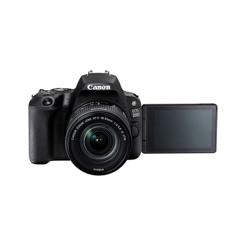 佳能(Canon)迷你单反EOS 200D(18-55)黑色数码相机单反单镜头套装 约2420万像素高清大图