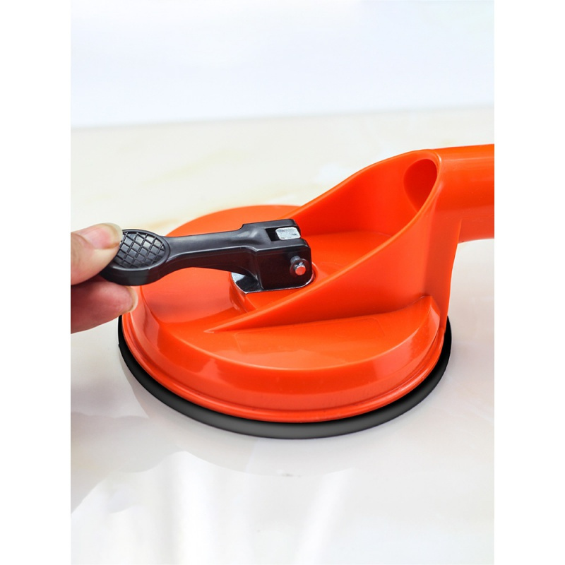 玻璃吸盘吸提器强力加厚单两双三爪铝合金地板瓷砖手动玻璃抓工具红色