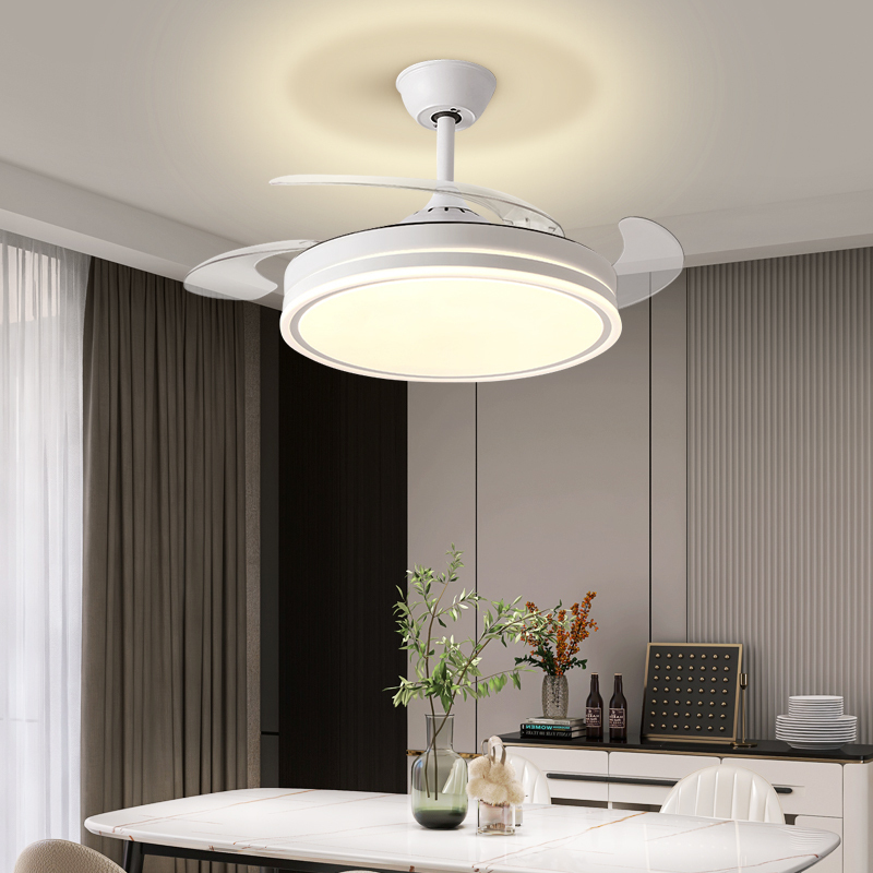 [顾家照明]隐形风扇吊灯简约现代客厅吊灯大风力鸟巢餐厅吊灯吊扇灯