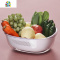 洗菜盆水果盆水果盘客厅家用创意菜篮厨房用品工具百货 FENGHOU 绿色两件套洗菜篮洗菜篮