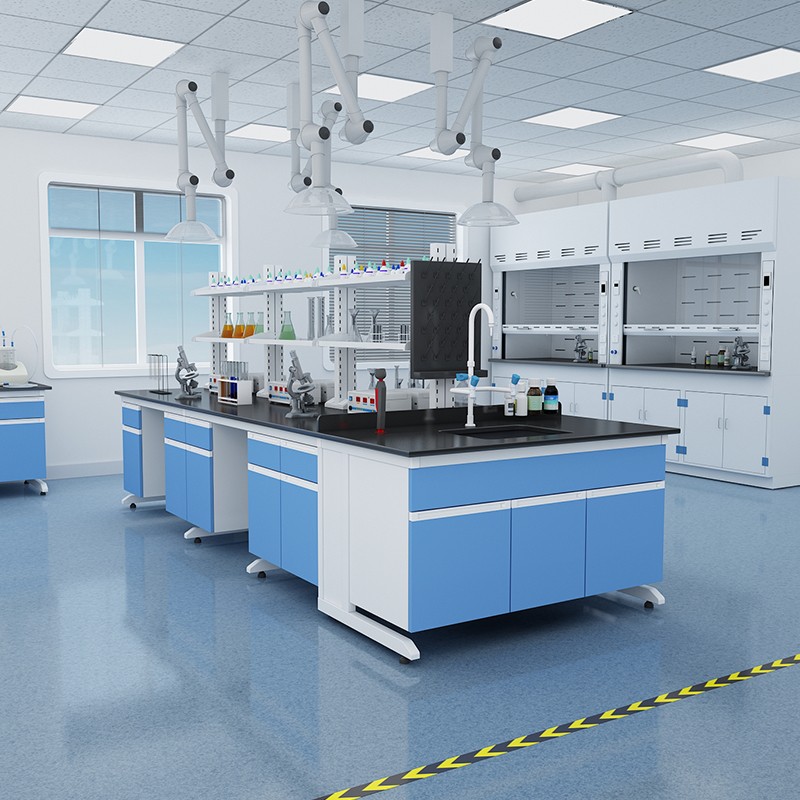 振奥 钢木实验台实验室桌子操作台工厂化学实验室防腐蚀实验桌定制钢木边台高清大图