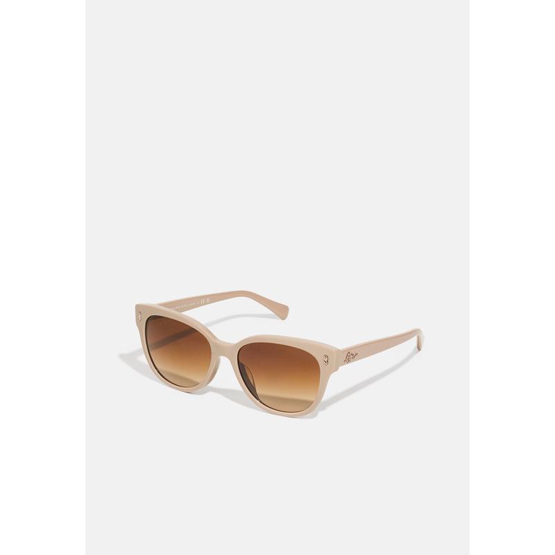 Ralph lauren女款复古方形太阳镜动物纹理设计UV防护配硬壳眼镜盒 shiny_solid_beige